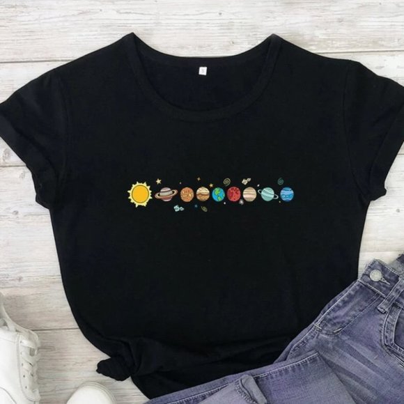 Planet Print Crew Neck Tee - Picture 1 of 3